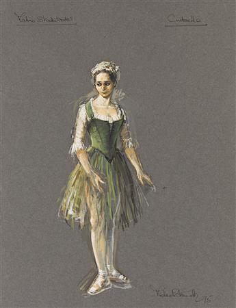 MICHAEL STENNETT (1946 - 2020) 6 costume designs and 1 set design for Cinderella.